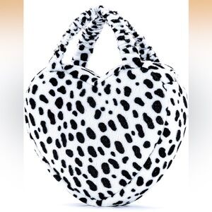 Cow print heart purse